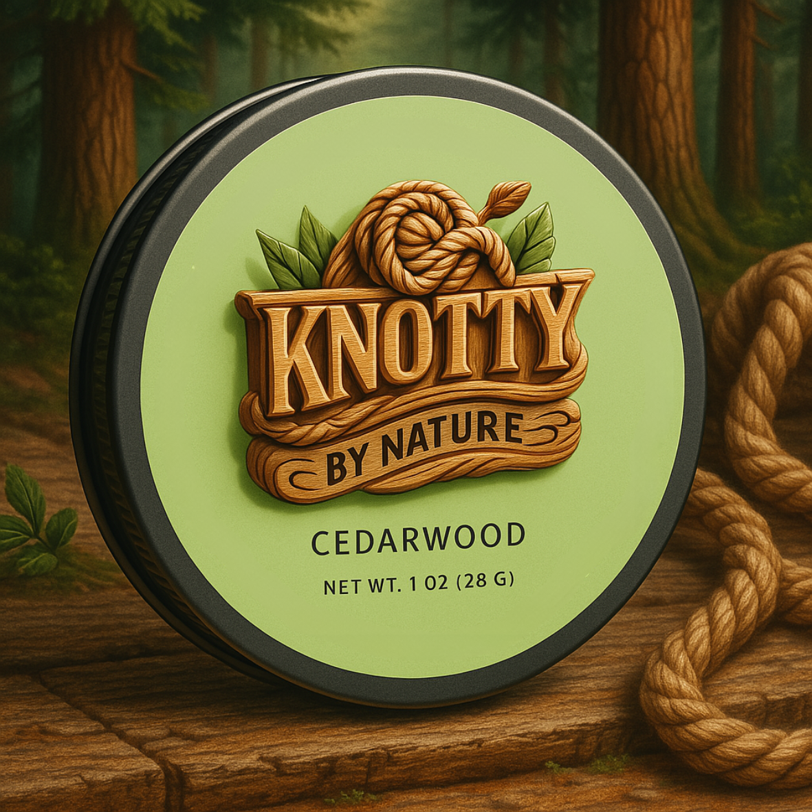 Knotty By Nature cedarwood tallow balm jar