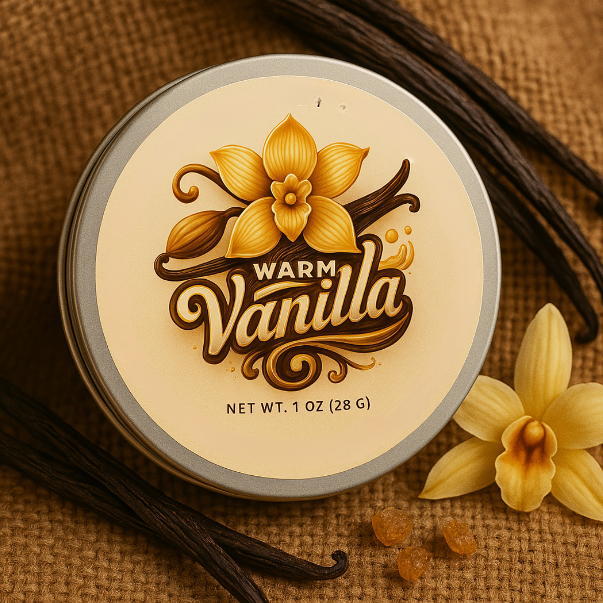 Warm Vanilla comforting tallow balm jar